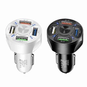 Original Car Charger 3.0 4 USB Pengisian Cepat Adaptor Daya Mobil Pengisian Cepat Perjalanan untuk Universal smartphone USB Pengisi Daya Cepat
