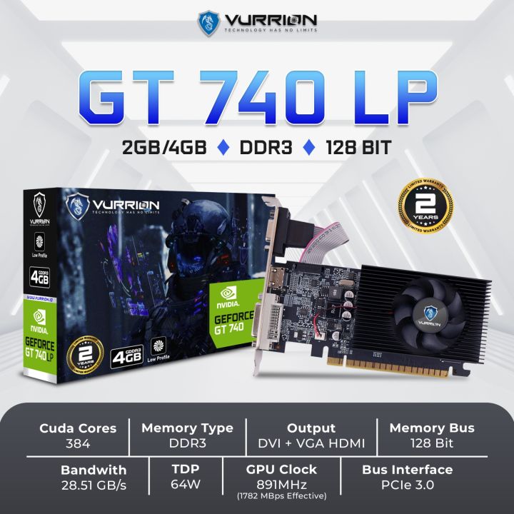 VGA NVIDIA GEFORCE VURRION GT 740 4GB DDR3 128BIT 4Gb Ddr3 Kartu