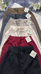 Willing PP Womens High Waist Gartered Trousers - Folded Cuff Regular Fit Cotton-Polyester Blend 25-31 Casual to Formal Wear | HM251