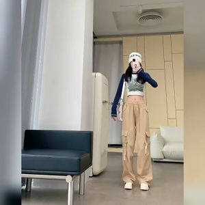 กางเกงขายาวลําลอง ขากว้าง ทรงตรง ขนาดใหญ่ สถาซิคสตรีสำหรับ S-2XL 🌈🌈 เหมาะกับการเต้นรํา