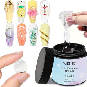 PUENTE 100g Clear Non-Stick Hand Extension Nail Gel Polish 3D Sculpture Carving Rhinestone Glue Soak Off Builder UV Nail Art Gel