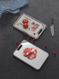 【SG LOCAL STOCK】304 Stainless Steel Chopping Board Double Sided Cutting for Kitchen Non-Slip Antibacterial Anti-mildew