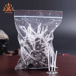 Pure Cotton Wicks for Aromatherapy Candles DIY Handmade Materials Smokeless Candle Lights Branch Shape Plastic Coated