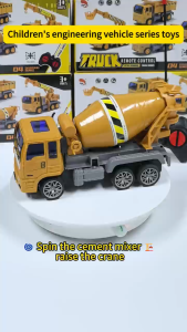 Kids Construction Toy Set Remote Control Cement Mixer Wth Moving Bucket Spinning Drum