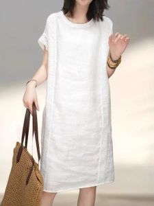Summer New Design Simple Loose Buttock Hiding Slimming Midi Dress