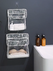 Transparent Waterproof Hanging Storage Bag Bathroom Clothes Hanging Toilet Wall Travel Mobile Phone Clothing Bag