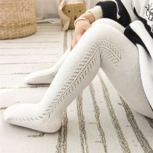 Spring Baby Tights For Girls Knitted Ribbed Childrens Pantyhose Solid Mesh Toddler Cotton Leggings For Girls 0-8Years Tight