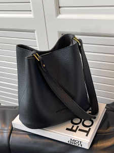 Charics&Kittn Womens Bucket Bag Luxury Leather Crossbody Shoulder Bag Fashionable Magnetic Buckle Closure Soft Cowhide