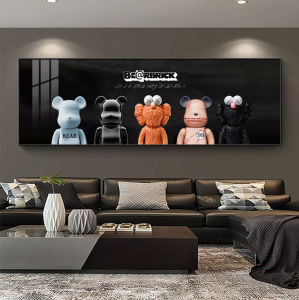 Trendy Violent Bear Living Room Decorative Painting KAWS Fancy Crystal Porcelain Painting Kids Bedroom Bedside Painting E-Sports Wall Painting