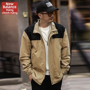 NEW BOLUNE | Áo Khoác Công Sở Phối Màu Cổ Rộng Kiểu Retro