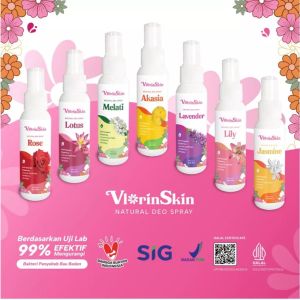 Deodorant Vlorinskin Exclusive 1 Paket 5 Botol Penghilang bau badan/ketiak kualitas Premium 100 ml Sudah Bersertifikat BPOM dan Halal MUI