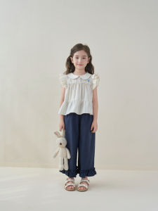 Sweet Casual Girls Shirt Summer New Style Baby Fresh Cute Top Flying Sleeve Doll Shirt Childrens Clothing Frock for Girls