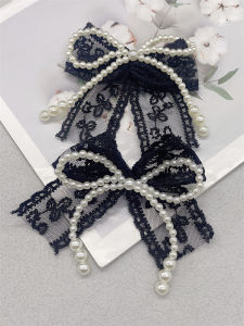 2PCS Lace Artificial Faux Pearl Bowtie Sneaker Shoelaces Charms DIY Accessories Removable Shoe Lace Buckle Decorations Shoe Clip