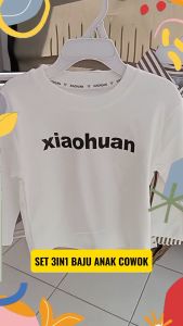 Baju Atasan Set Baju Anak Laki laki Import Murah 3in1 Sweater dan Kemeja Anak Cowok Import Murah dan Celana Panjang Soft Jeans Joger Brown Denim
