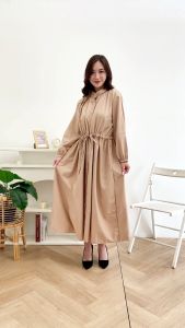 RED 8303 Flasira Dress/Maxi Dress Korean Look/Dress Wanita Korean Style/Terusan Long Sleeve Wanita