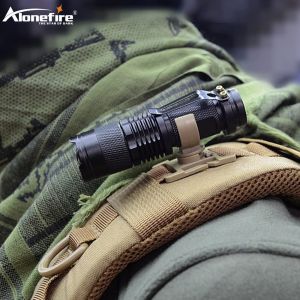 AloneFire LED Flashlight Swivel U Ring Clip Webbing Clamp Backpack Attach Strap Hang Camp Outdoor Hike Mountain Climb