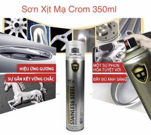 Sơn Bạc Mạ Crom Sơn Xịt Mạ Chrome Sáng Bóng 350ml - Chai Sơn Mạ Siêu Bóng - Nhanh Khô Tiện Lợi