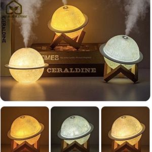 💦BH 6 THÁNG💦 Máy Xông Tinh Dầu Hình Mặt Trăng Trụ Tròn (Thay Đèn Ngủ)  Phun Sương Tạo Ẩm - Khử Mùi