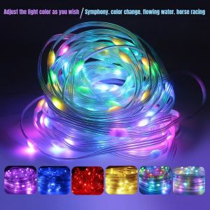 APP Control USB LED Curtain Fairy Lights Garland String Lamp for Xmas Tree Bedroom Birthday Holiday Party Ornament