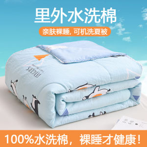 Lightweight Washable Summer Air Conditioner Quilt Cartoon Design Student Dormitory Bedding Fiber Filled Comforter for Hot Weather