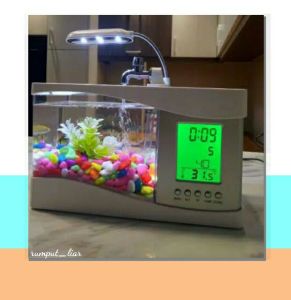 Aquarium ikan mini USB Desktop fish tank running water terlaris
