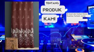 Gorden minimalis smokering Katun Free Tali&hook ukuran TINGGI 225CM LP
