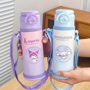 Sanrio | 1pc KUROMI Stainless Steel Vacuum Insulated Cup 500ML with Cup Sleeve Portable Water Bottle