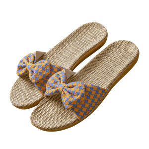 Bow Linen Braided Slippers