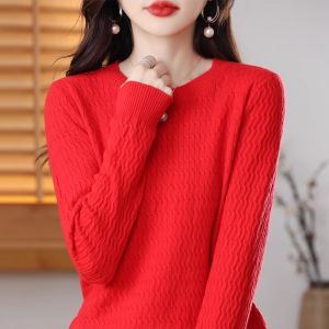 WANGGONGZHU | Womens Round Neck Knitted Base Shirt Short Sleeve Long Sleeve Autumn Winter Fashion Slim Fit Inner Wear Design Sense
