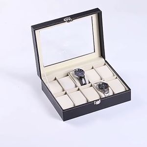 6/8/12/6+3 Slots Grids Jewelry Display Storage Box Watch Storage Organizer Case PVC Leather