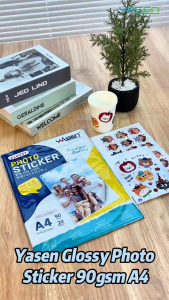 Yasen 20 Sheets Photo Sticker Paper Waterproof A4 Size 90GSM/135GSM/150GSM Sticker Labels Paper Self Adhesive Sticker