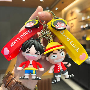 One Piece Luffy Soft Silicone PVC Keychain Carriage Bag Hanging Decoration Cute Plush Toy Keyring Vehicle Backpack Ornament