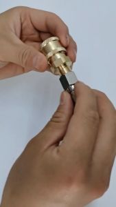 วฉีดทองเหลืองแรงดันสูง M14x1.5 มม.คอปเปอร์หน้าปั้ม ข้อต่อทองเหลือง คอปเปอร์น้ำ หัวต่อแบบเร็ว เครื่องซักผ้าแรงดันสูง ข้อต่อท่อน้ำ