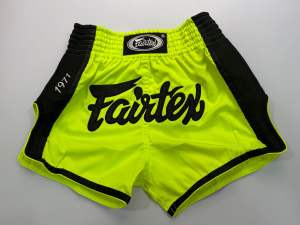 Fairtex BS1706 Retro Muay Thai Fight Shorts Green Lime SMALL