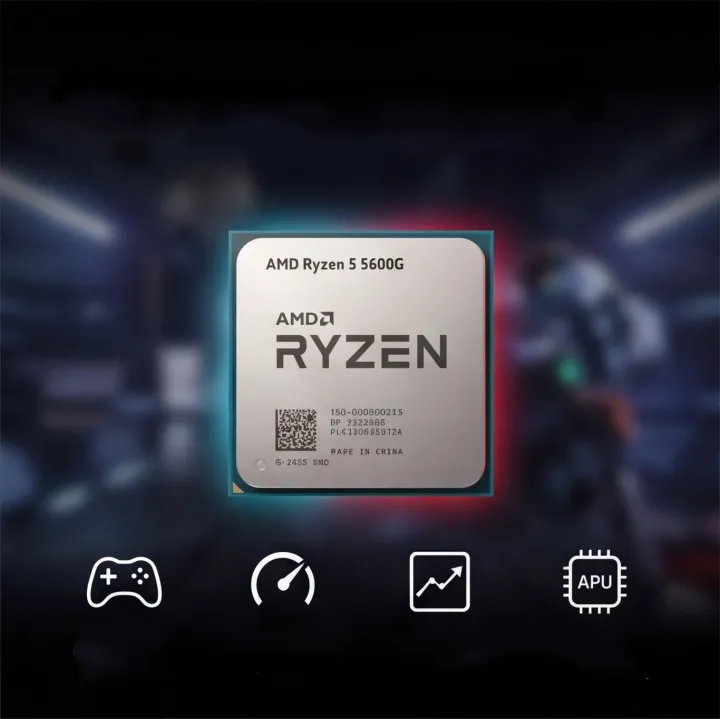 AMD | 7nm Gaming APU R5 5600G AMD Ryzen 5 5600G 3.9GHz Base Up to 4.4GHz Boost Onboard 7 Graphics Low Power 65W PC Processor