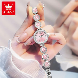 นาฬิกา OLEVS สำหรับกันน้ำสำหรับผู้หญิงแบรนด์ดั้งเดิมกันน้ำ2025หรูหรานาฬิกาข้อมือควอทซสเตนเลสสตีลที่มีคุณภาพสูง