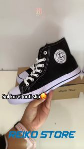 Sepatu LIGHT STAR LIGHTSTAR BASIC High Cut Sekolah Hitam Putih Sneakers Kanvas