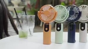 5 Speed Portable Fan LED Display 360° Adjustable Airflow 3-in-1 Neck/Desktop/Handheld Carabiner Clip Quiet Powerful USB Fan
