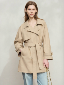 AMII | Classic Business Style Belted Mid-Length Womens Trench Coat