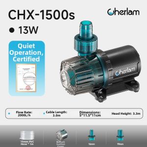 cherlam | Variable Frequency Energy Saving Ultra Quiet Submersible Water Pump for Aquarium and Pond