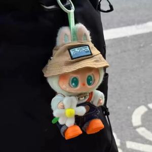 Labubu Spring Wild Strap Pants Hat Set Baby Clothes Simulation Fabric One Piece Jumpsuit for 1st And 3rd Generation Dolls