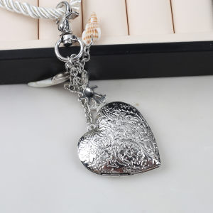 Boho Style Heart Shell Pendant Sweater Chain Necklace Vintage Carved Pattern by Popular Blogger Miss Wu Fashion Jewelry Accessory