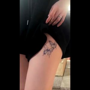 Mini Sederhana Kupu-Kupu Pola Kecil Pasangan Stiker Tato Temporary Semi Permanen Tahan Lama Tattoo Menempel