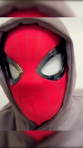 Mascara Spiderman Headgear Mask Cosplay Moving Eyes Electronic Mask Spider Man 1:1 Remote Control Elastic Toys Adults Kids Gift