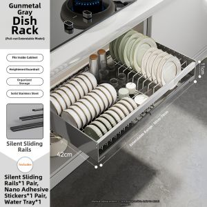 SHENGHUOXUANYAN | Drainable Easy Install Drawer Type Dish Rack Stainless Steel