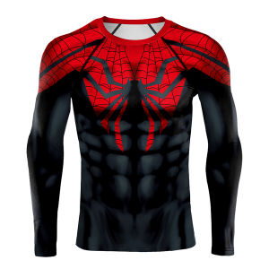 Compression Shirts for Men Long Sleeve Comics Spider Cosplay T-Shirt Superhero Top Elastic Fitness Sportwear Fitness Top Clothes