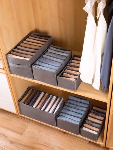 Hộp đựng quần áo 9 ngăn xếp gọn tiện dụng hộp vải đựng đồ chia 9 ngăn hộp vải canvas chữ nhật size L loại lớn đựng đồ lót quần áo khăn hộp chứa đồ