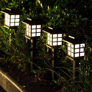 2pcs Outdoor Solar Lamp Led Solar Lawn Lamp Pathway Lights House Shape for Garden/Landscape/Yard/Patio/Driveway/Walkway Lighting