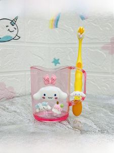 Food Grade Plastic Childrens Toothbrush Cup Set Boys And Girls Cute Cartoon Design Bathroom Accessories Dental Care Kit