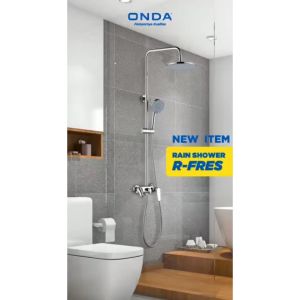 ONDA Rain Shower Tiang Kamar Mandi Full Set Kran Panas Dingin Anti Bocor R-FRES